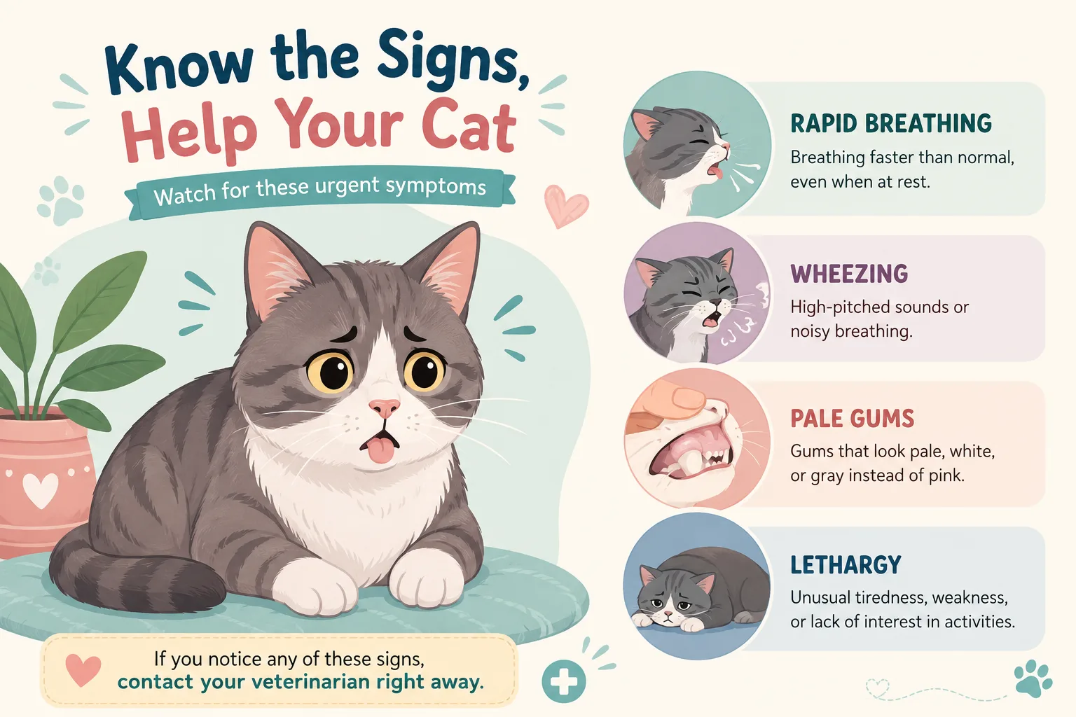 Cat breathing warning signs with tongue out