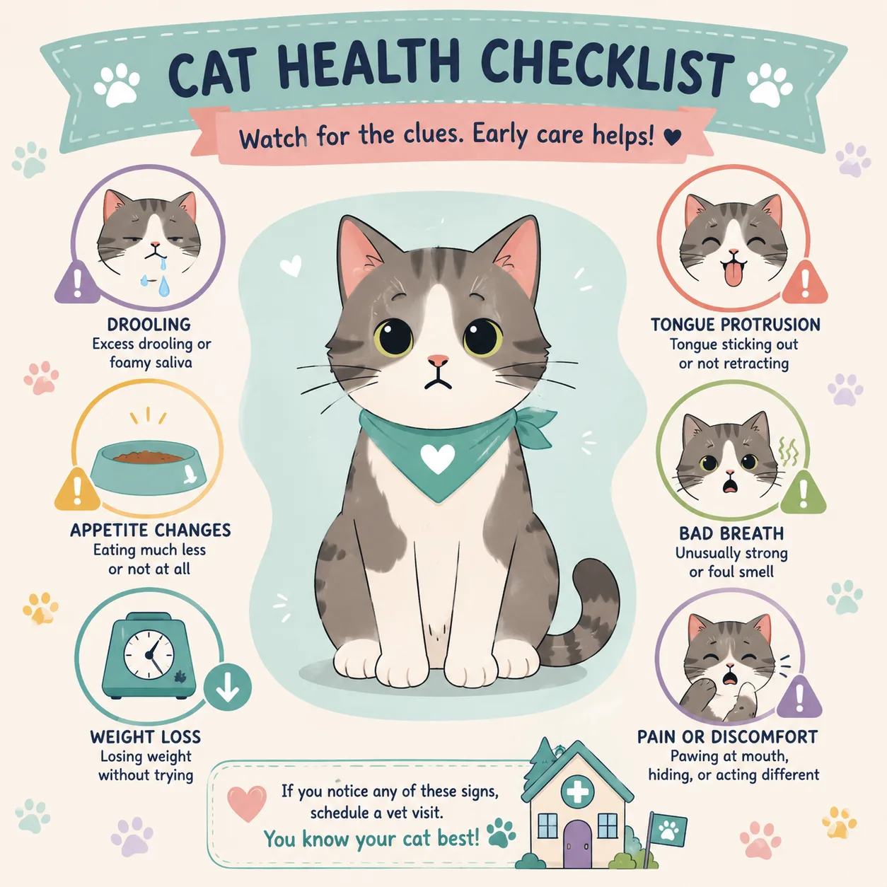 Cat health warning clues related to tongue protrusion
