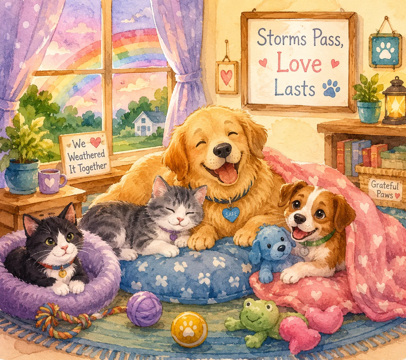 Pets feeling safe and comfortable after tornado recovery
